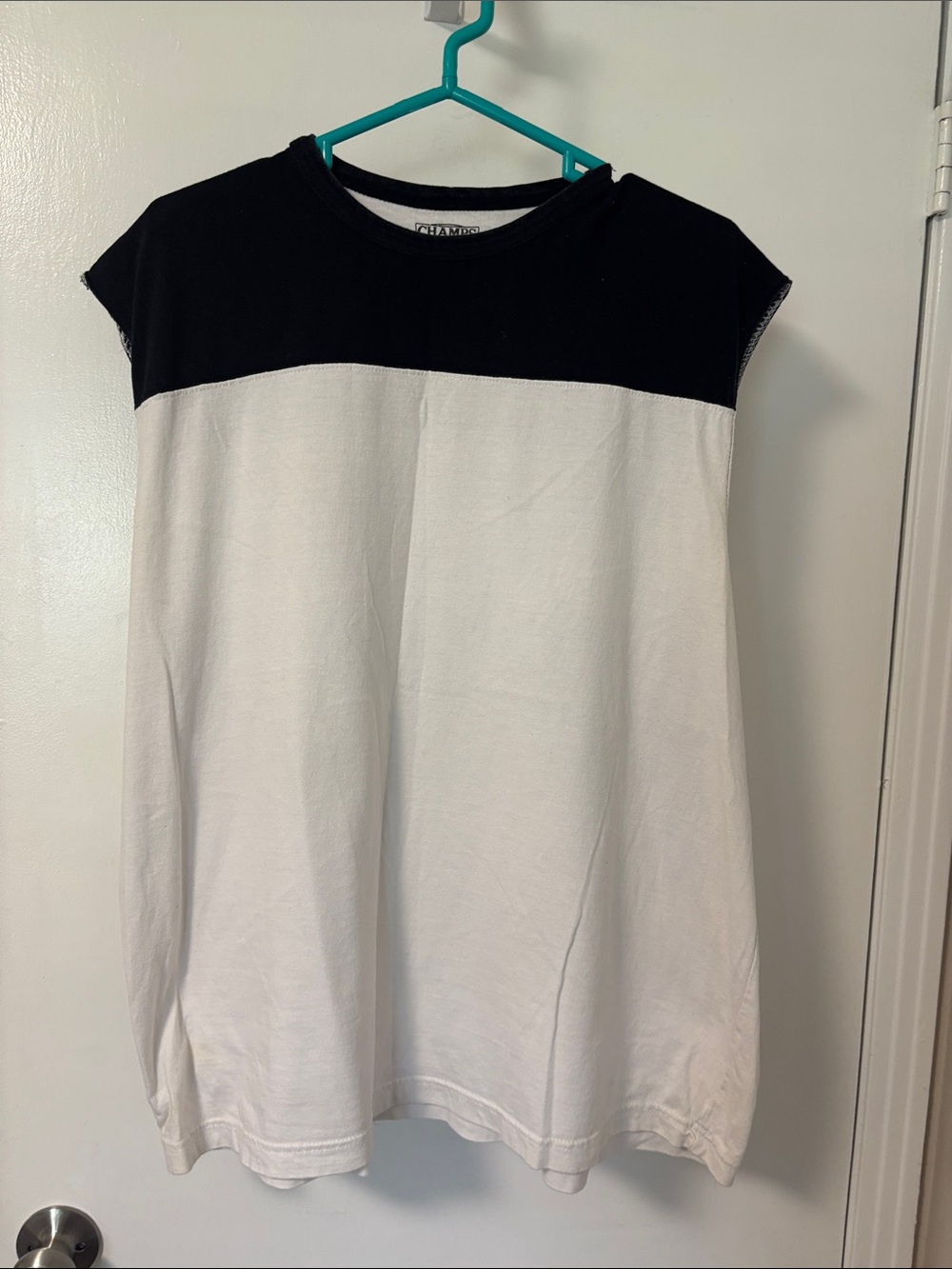 Champs Black and White Men’s Colorblock Tank